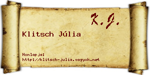 Klitsch Júlia névjegykártya