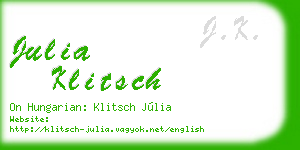 julia klitsch business card